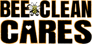 Bee Clean Cares Logo (white)